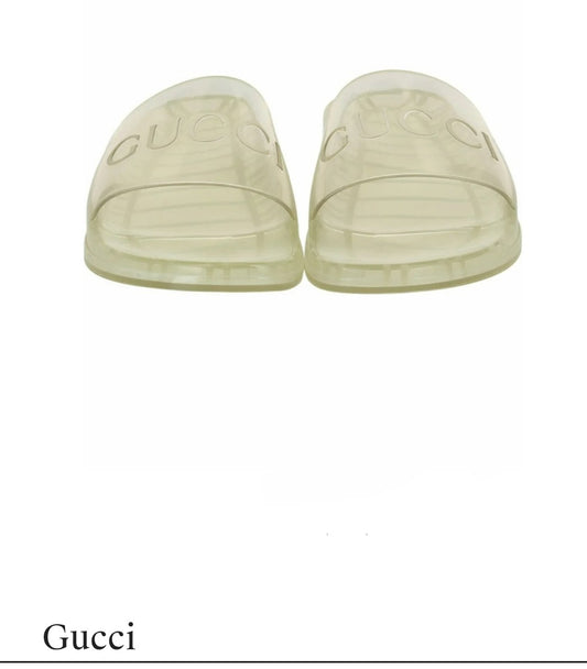 Gucci Clear Rubber Slides w/ Tags