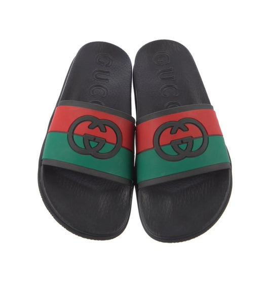 Gucci Rubber Colorblock Pattern Slides